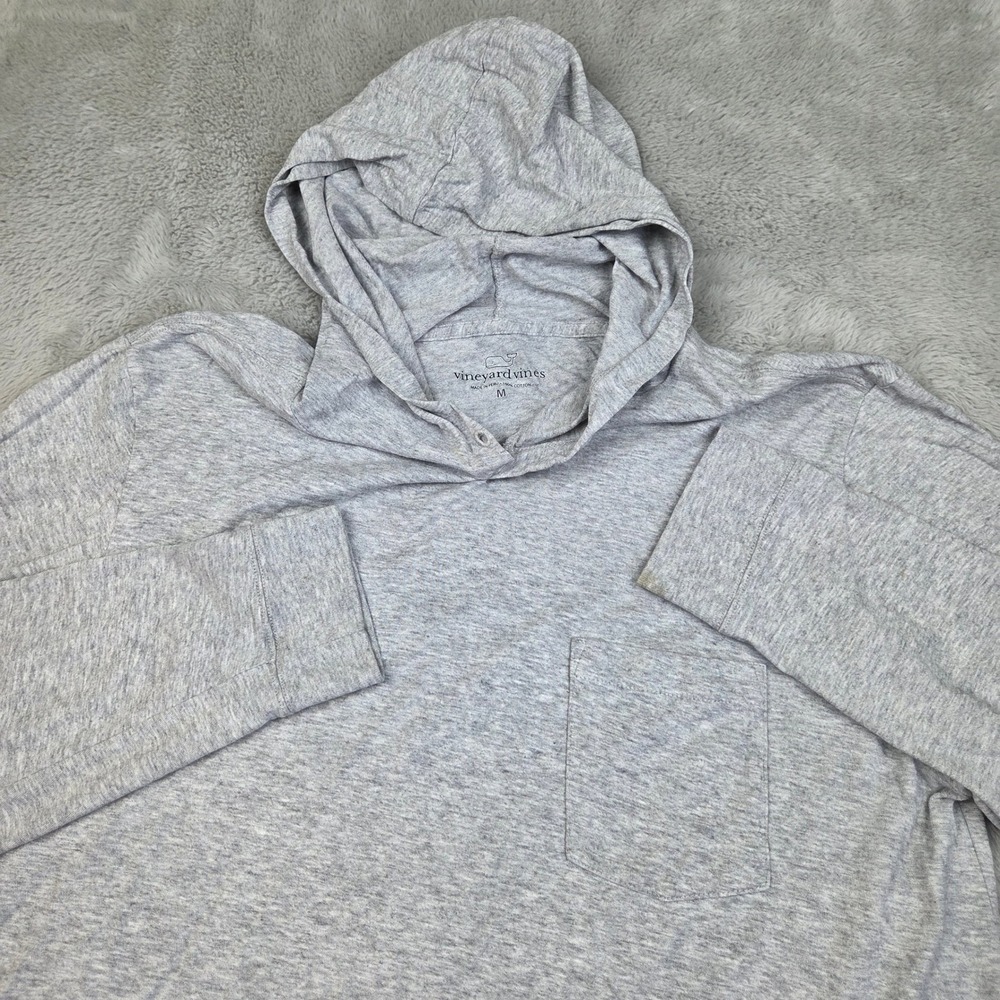 Vineyard Vines Hoodie T-Shirt Mens M Long Sleeve Pocket Cotton Hooded Top Grey